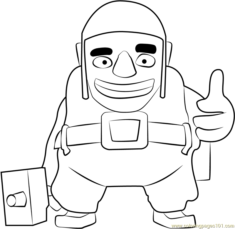 Builder coloring page for kids