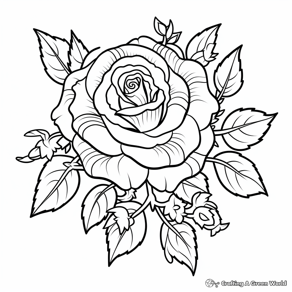 Rose coloring pages