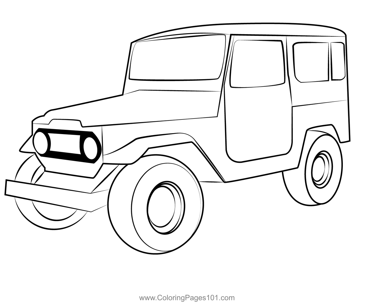 Toyota land cruiser fj coloring page for kids