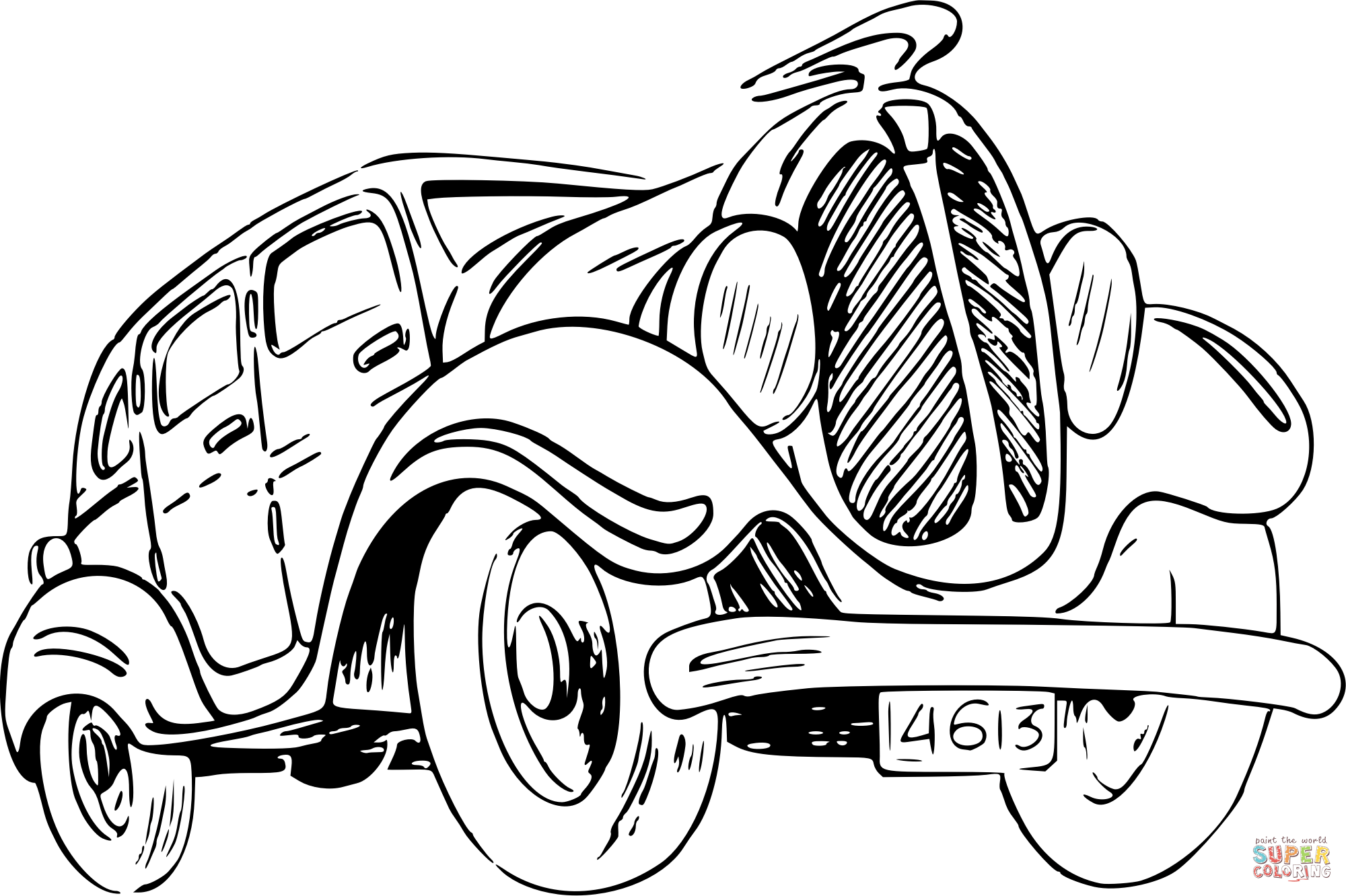 Vintage car coloring page free printable coloring pages