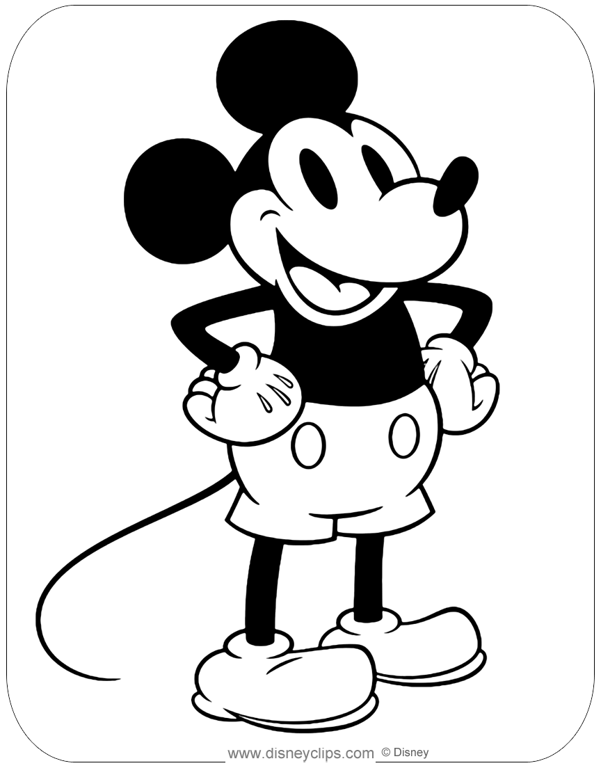 Classic mickey mouse coloring pages