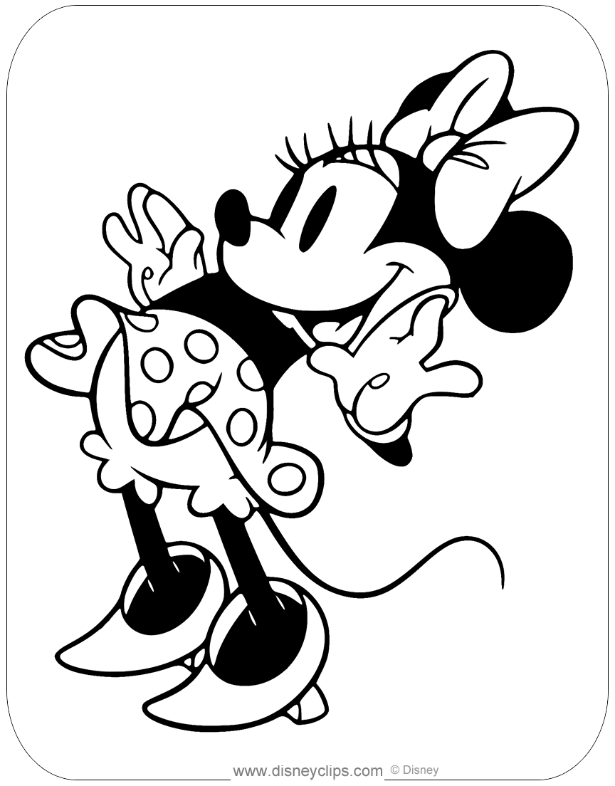 Classic minnie mouse coloring pages