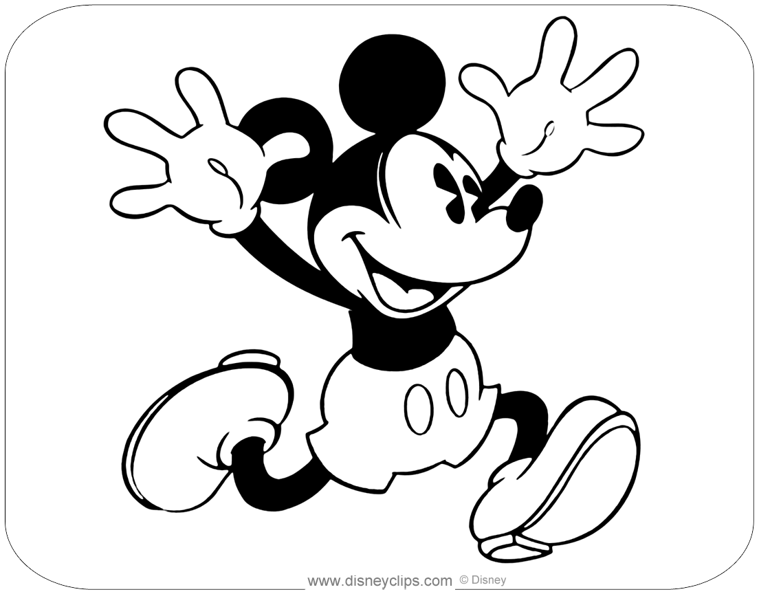 Classic mickey mouse coloring pages