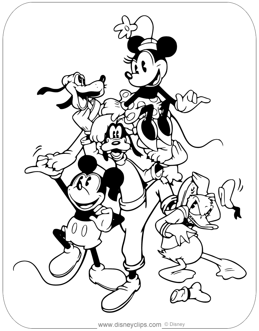 Classic mickey and friends coloring pages