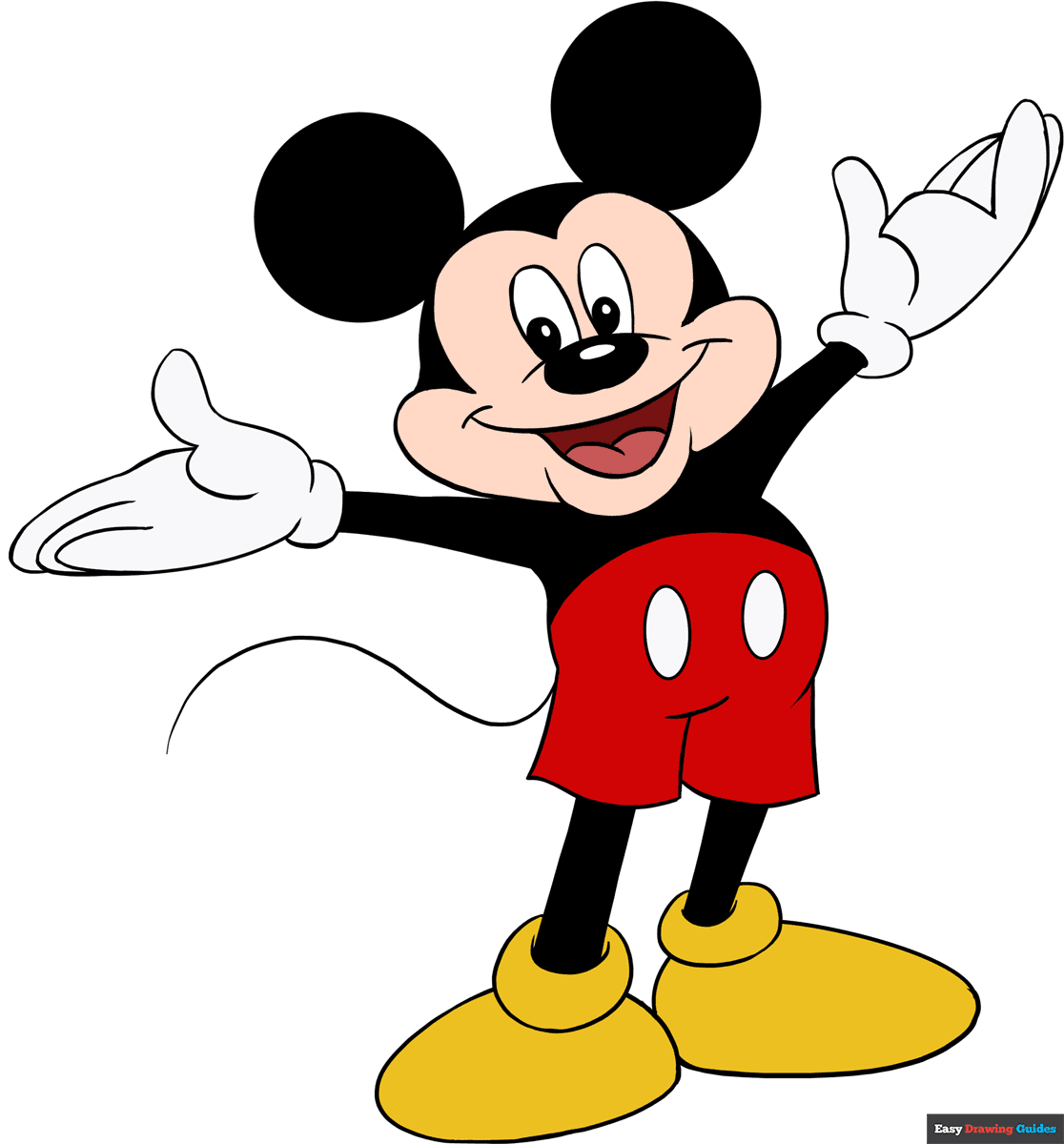 How to draw mickey mouse easy drawing guides