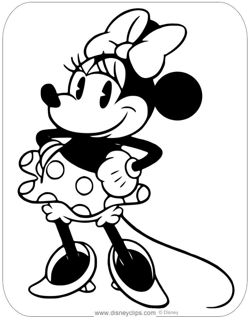 Classic minnie mouse coloring pages