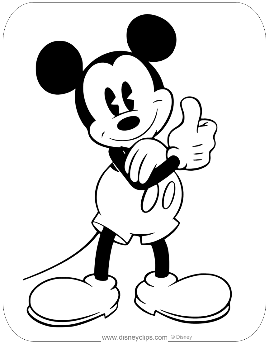 Classic mickey mouse coloring pages