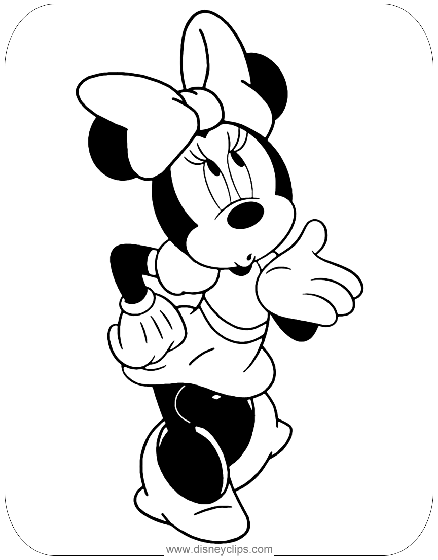 Minnie mouse blowing a kiss coloring page minniemouse minnie mouse coloring pages minnie mouse drawing disney coloring pages