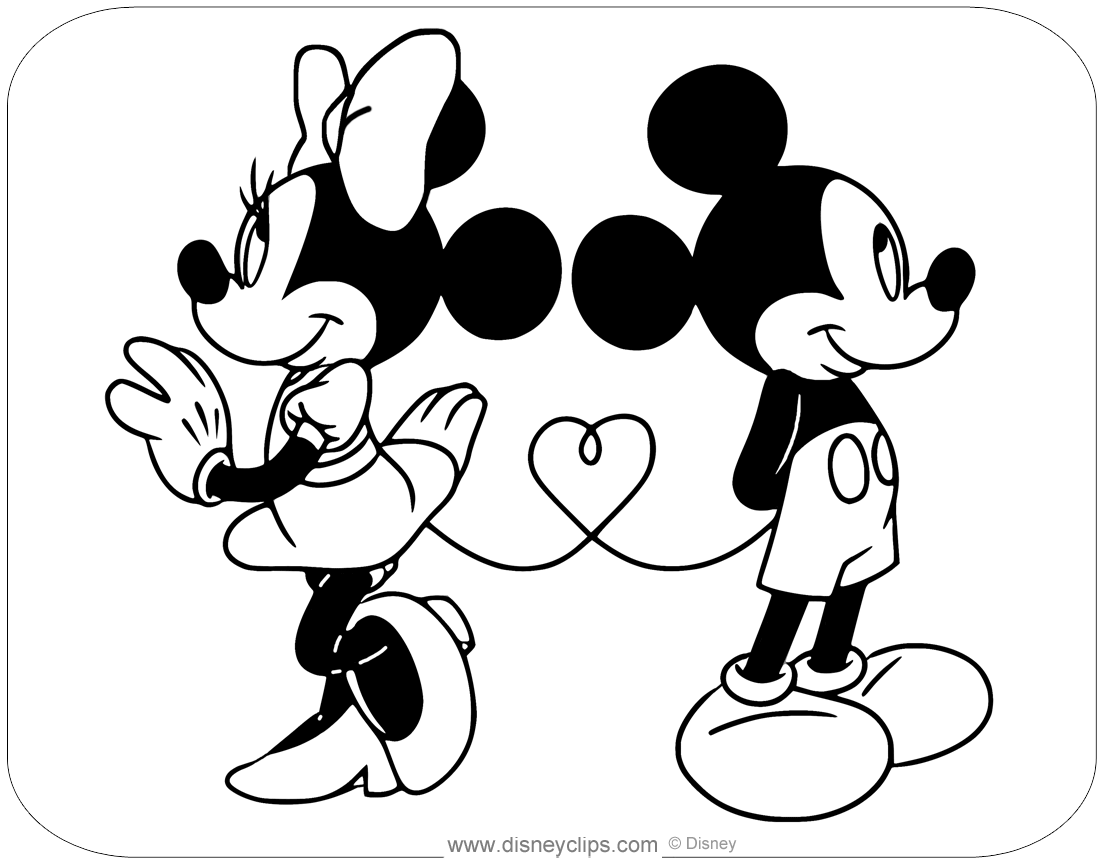 Disney valentines day coloring pages