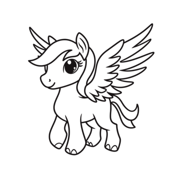 Baby pony ready for coloring outline sketch drawing vector baby drawing wing drawing ring drawing png and vector with transparent background for free download