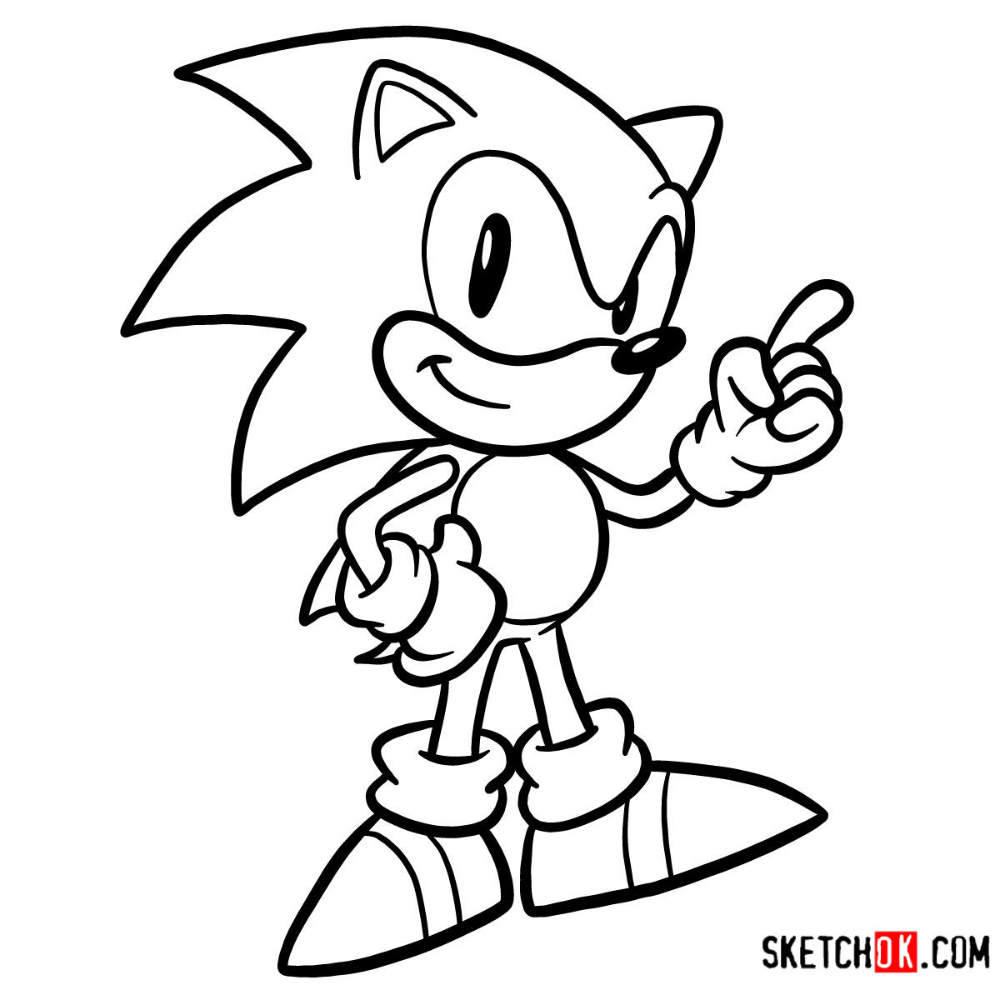 Sonic the hedgehog sega games style how to draw sonic easy drawings hedgehog drawing