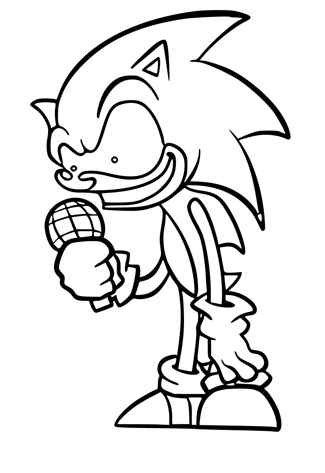 Free printable sonic microphone coloring page sheet and picture for adults and kids girls and boys