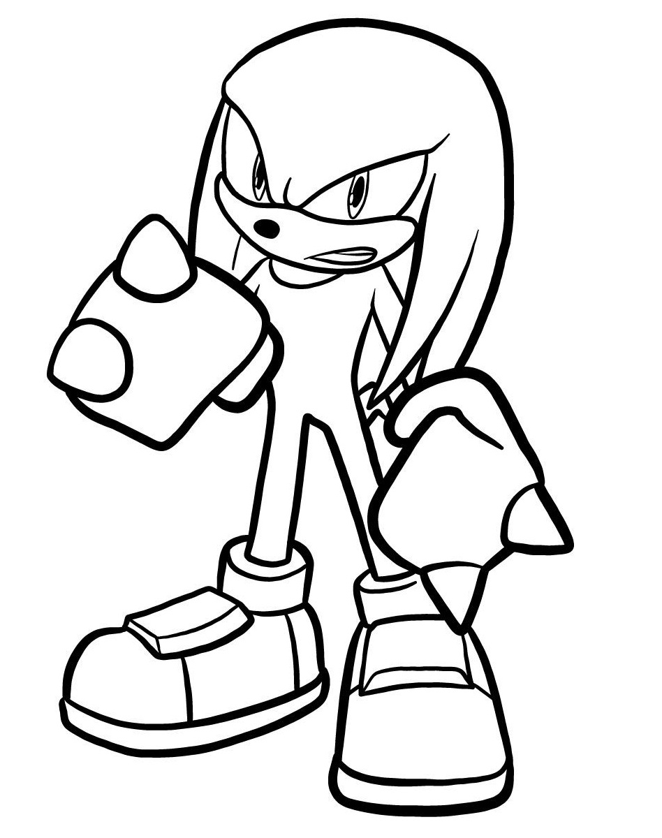 Easy knuckles the echidna coloring page coloring pages hedgehog colors free coloring pages