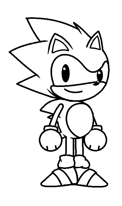 Classic sonic lineart by little on