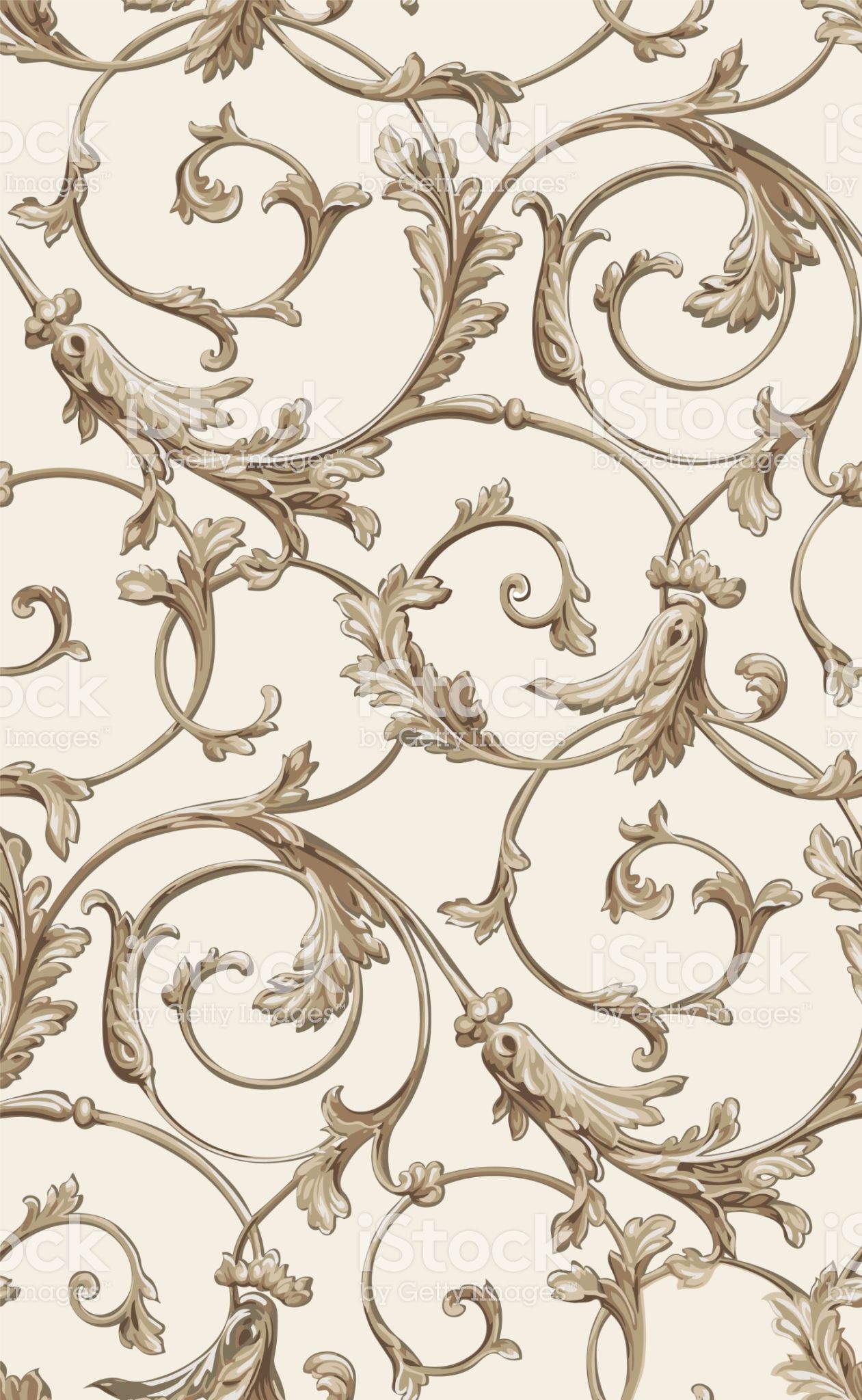 Classic Wallpaper Seamless Ornamental Pattern Royalty Free SVG
