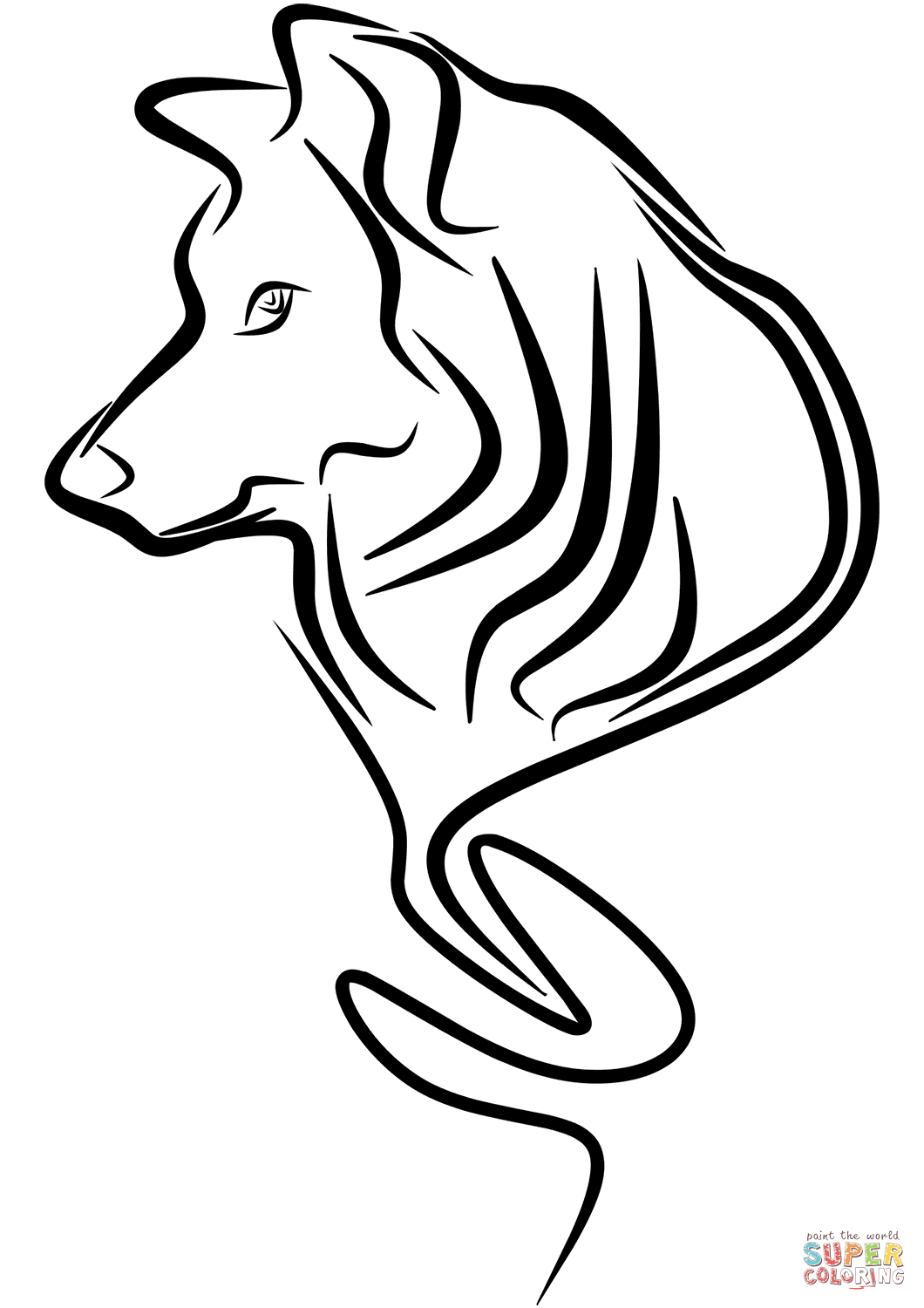Wolf tattoo coloring page free printable coloring pages