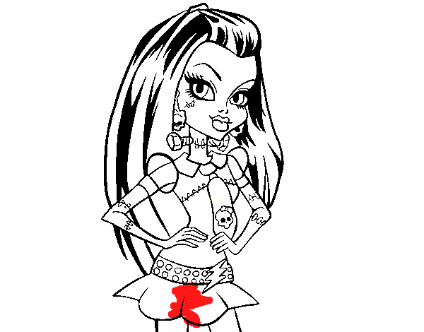 Desenho de monster high frankie stein pintado e colorido por usuãrio não registrado o dia de abril do