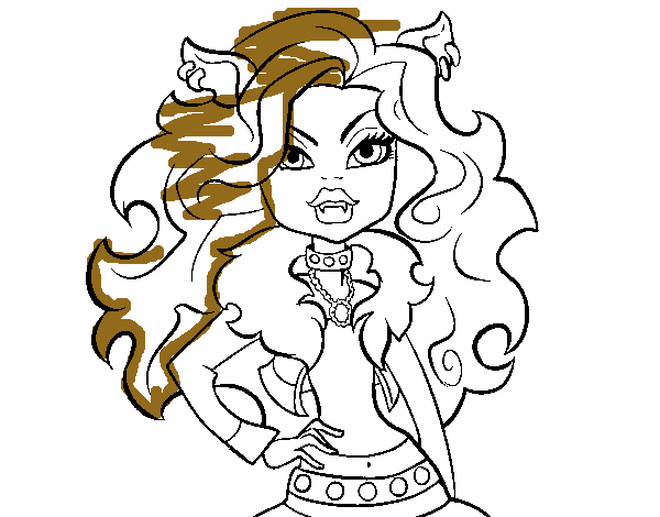 Desenho de monster high clawdeen wolf pintado e colorido por usuãrio não registrado o dia de dezembro do