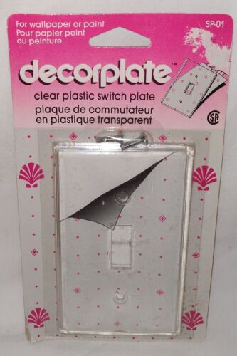 Decorplate clear customizable single switch plate match wallpaper photos etc new