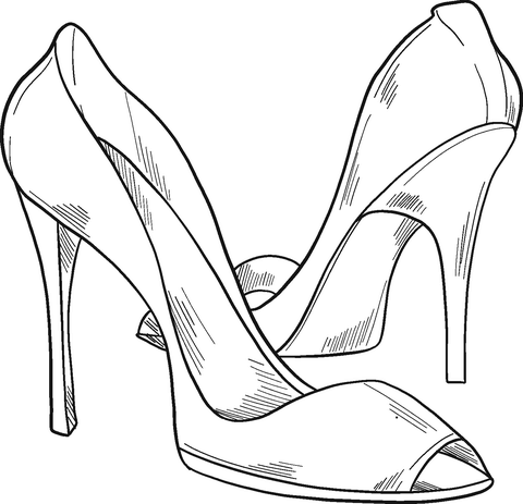 High heel coloring page free printable coloring pages