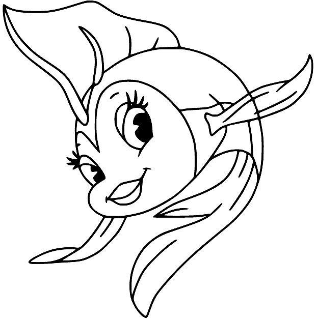 Cleo goldfish coloring page