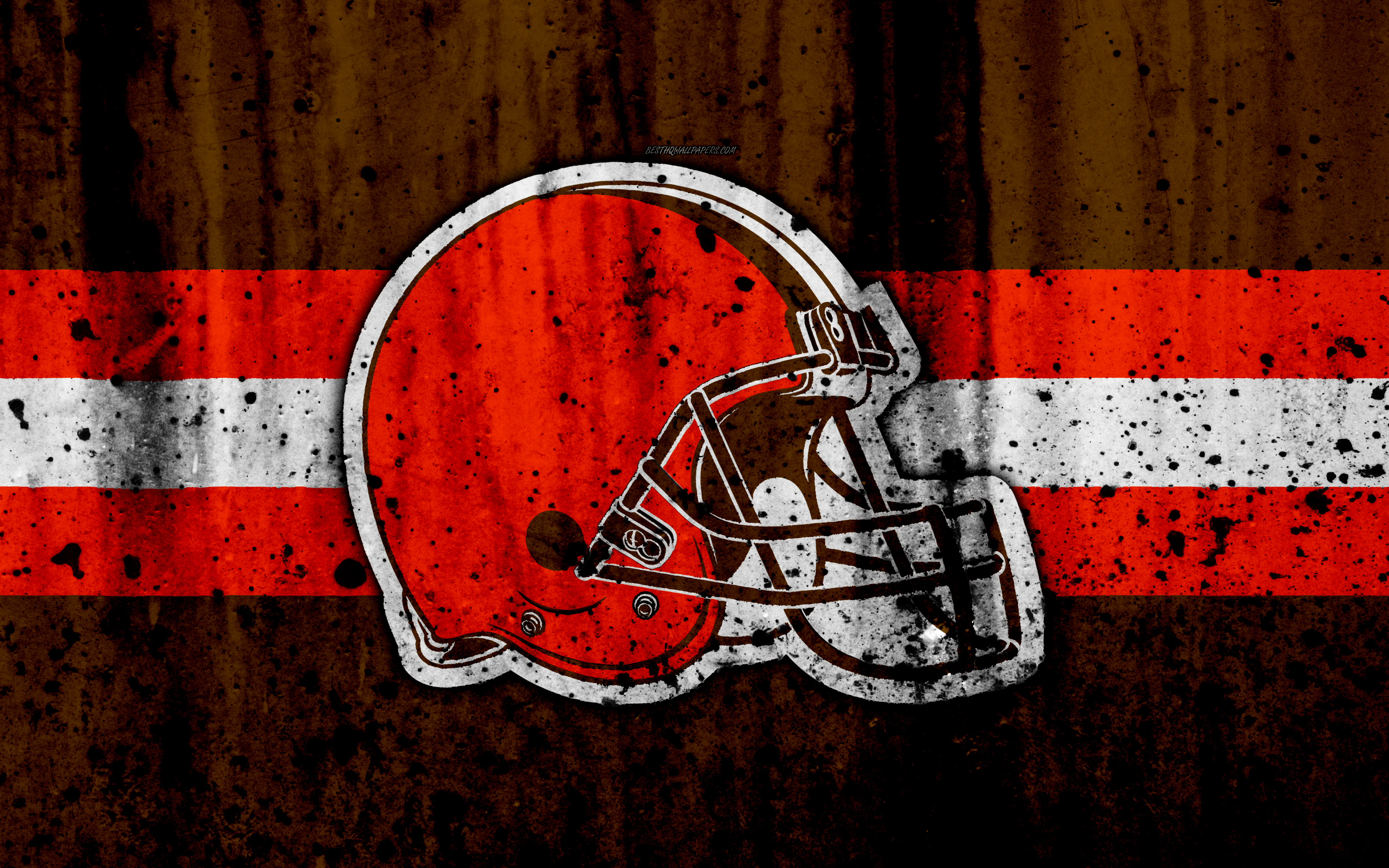 Download wallpapers cleveland browns k nfl grunge stone texture logo emblem cleveland ohio usa american football north division american football conference national football league for desktop with resolution x high quality hd