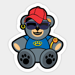 Baseball teddy bear stickers for sale