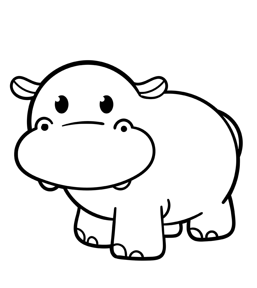 Hippo coloring pages printable for free download