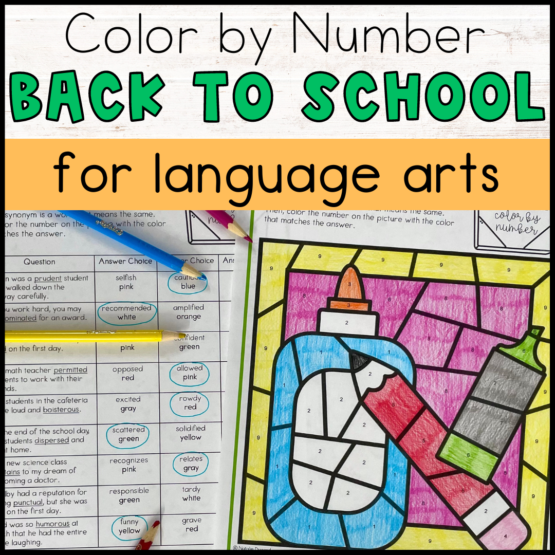 Fall coloring pages language arts color by number