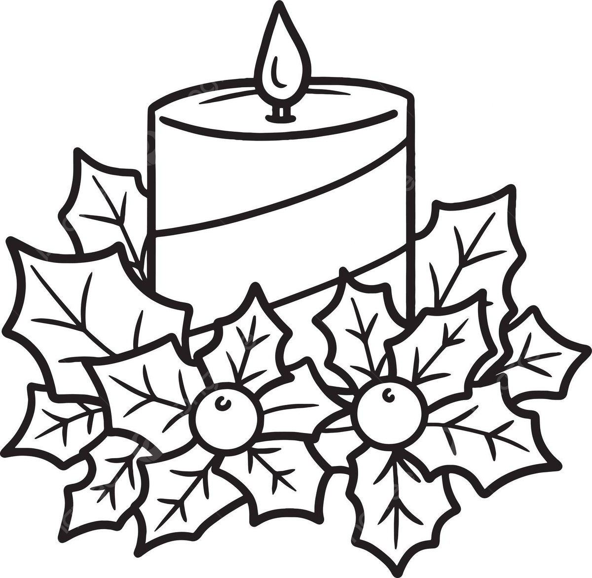 Christmas candle isolated coloring page festive design candle vector christmas drawing ring drawing color drawing png and vector with transparent background for free download