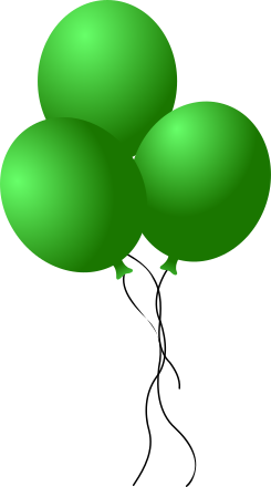 Green balloons clip art image