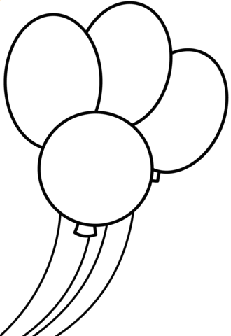 Four balloons coloring page free printable coloring pages