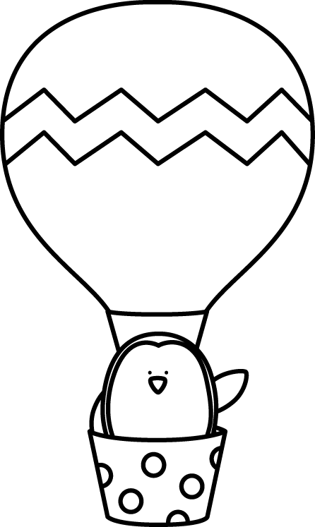 Black and white penguin in a hot air balloon hot air balloon clipart hot air balloon air balloon