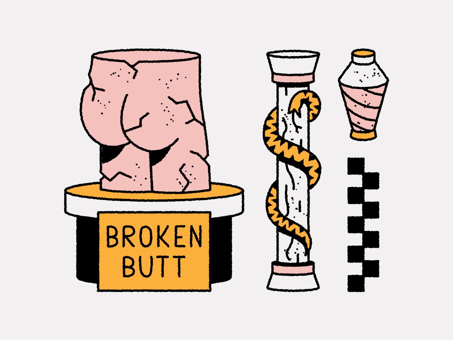 Broken butt by egg doodle on