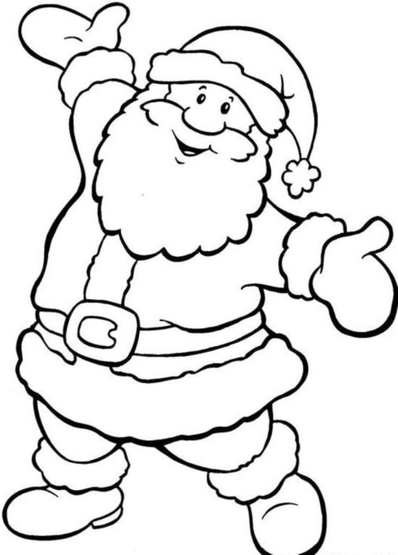 Happy santa free coloring pages for christmas