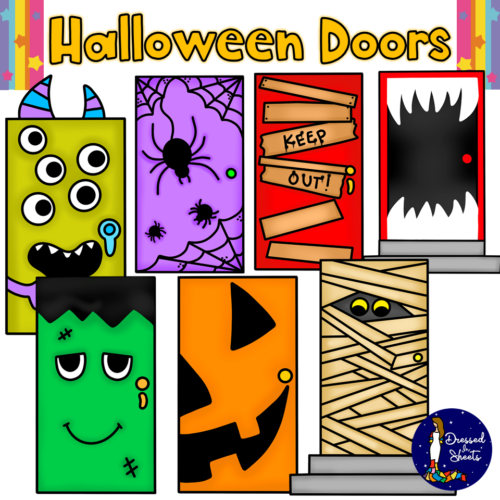 Halloween doors clip art made by teachers