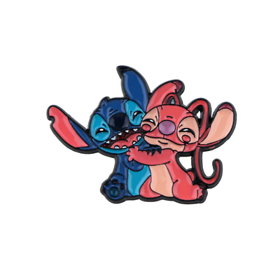 Stitch and angel hug love lilo and stitch characters enamel metal pin