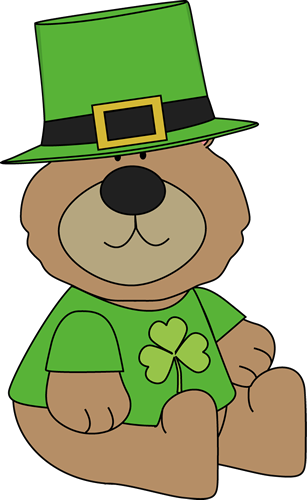 Playful saint patricks day bear clip art