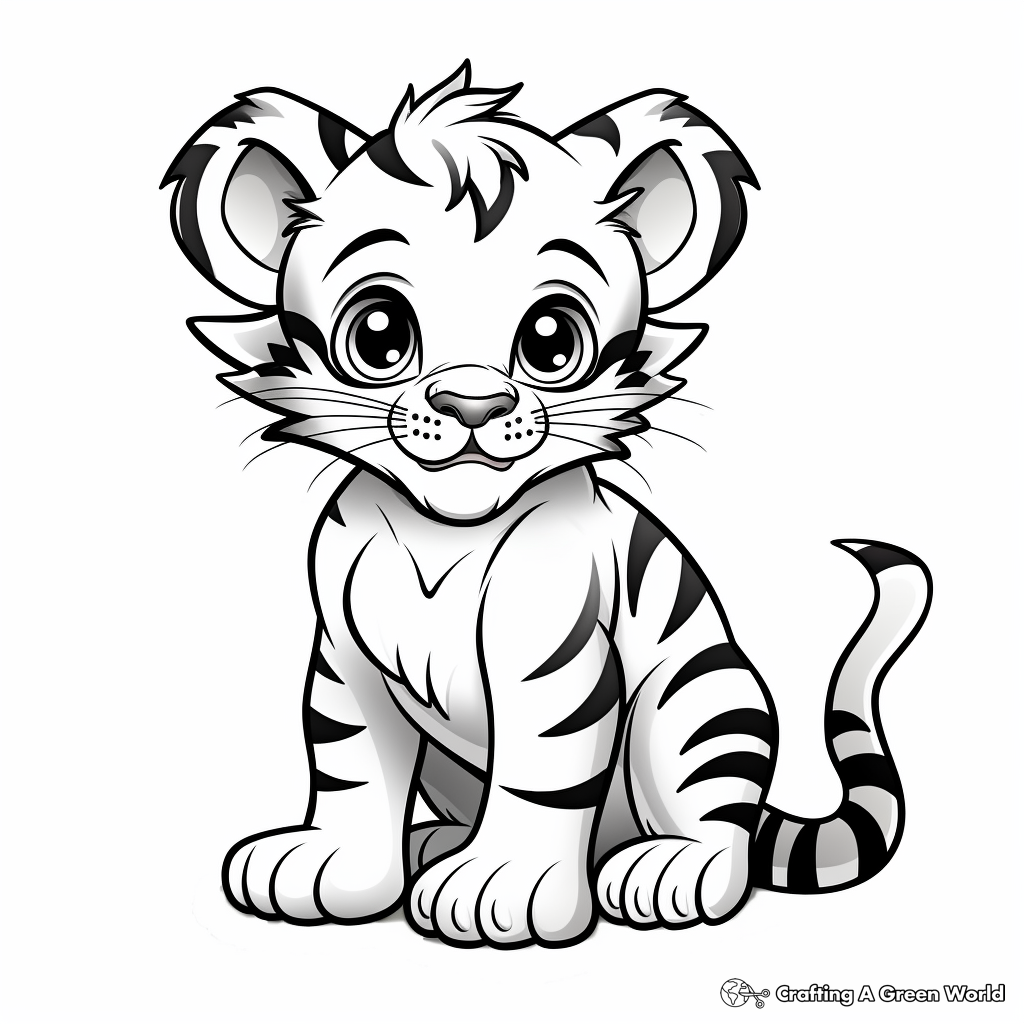 Cute baby tiger coloring pages