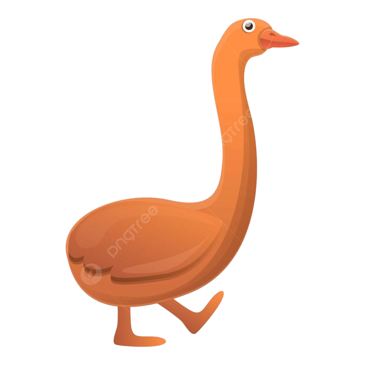 Goose cartoon vector art png goose walking icon cartoon vector nature cute neck png image for free download