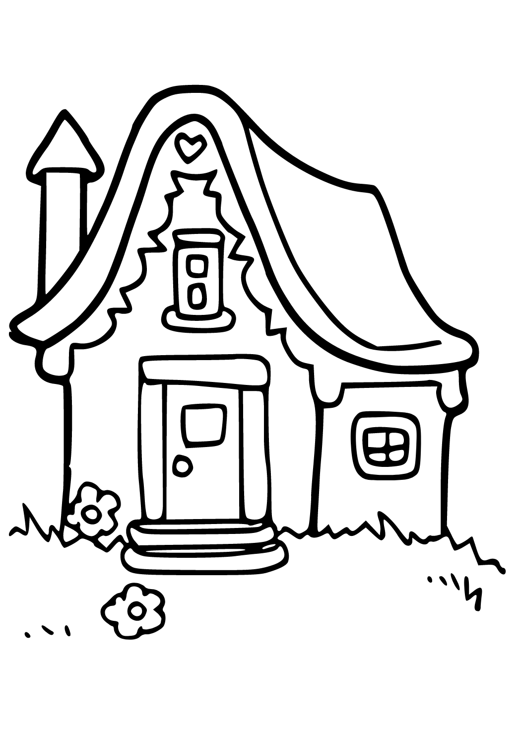 Free printable house easy coloring page sheet and picture for adults and kids girls and boys