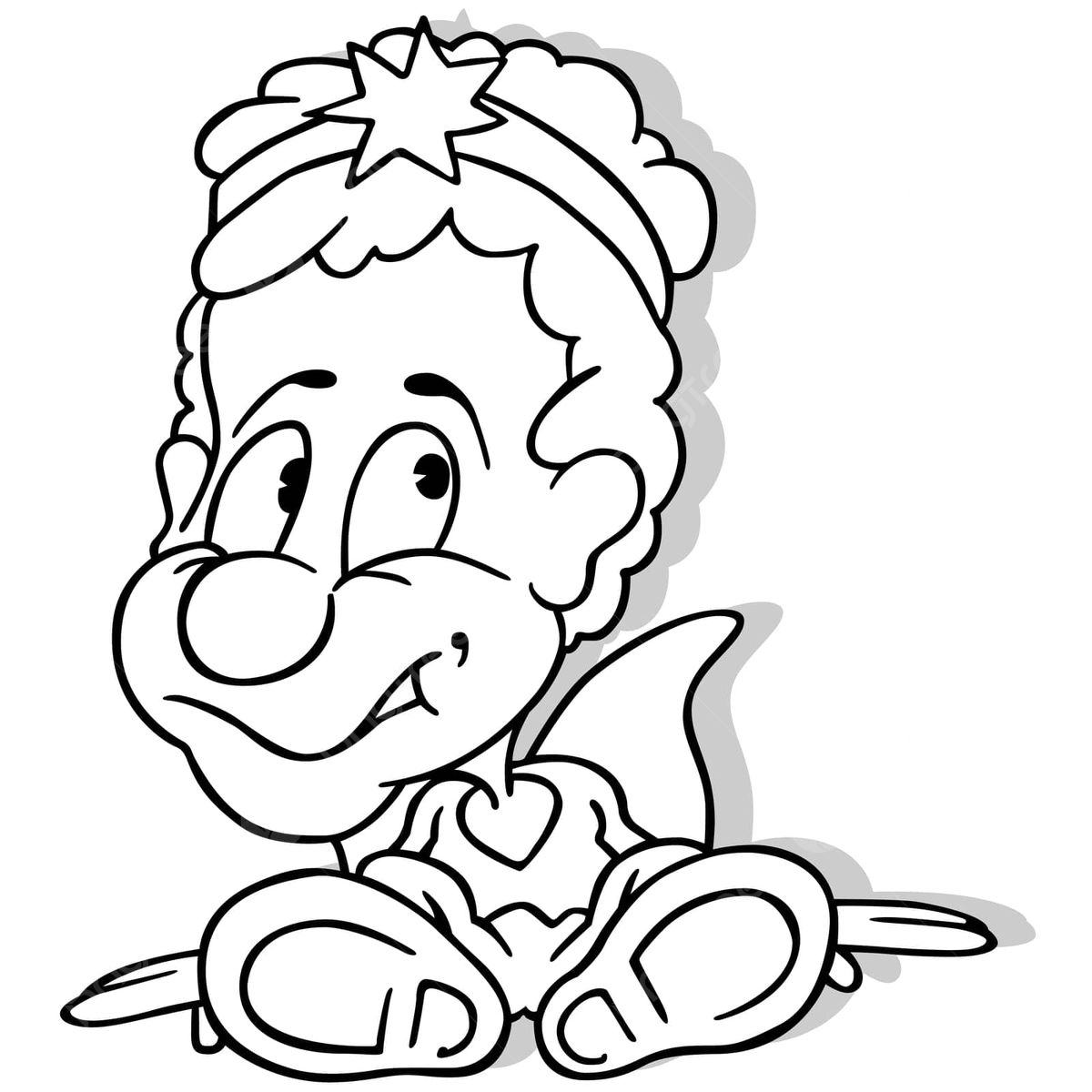 Drawing of a sitting cute angel clipart contour coloring book vector clipart contour coloring book png and vector with transparent background for free download