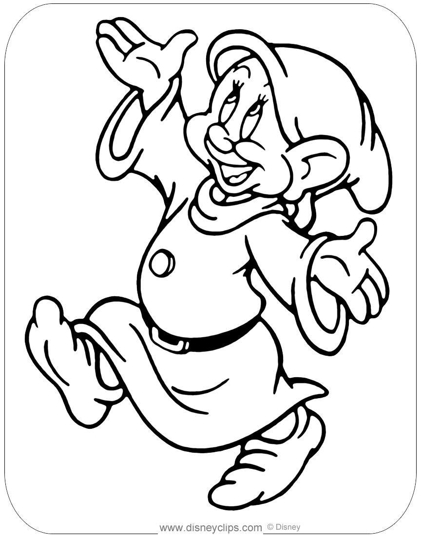 Snow white and the seven dwarfs coloring pages