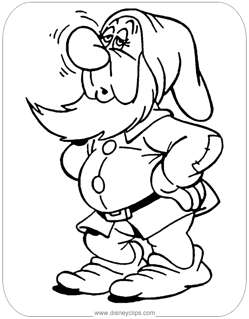 Snow white and the seven dwarfs coloring pages