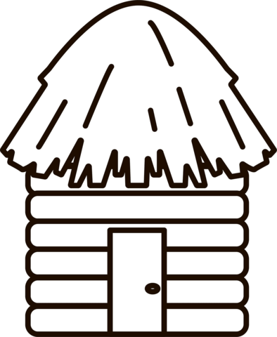 Hut coloring page free printable coloring pages