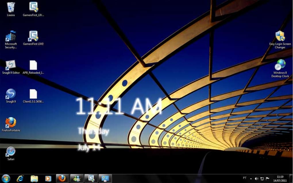 Windows desktop clock windows