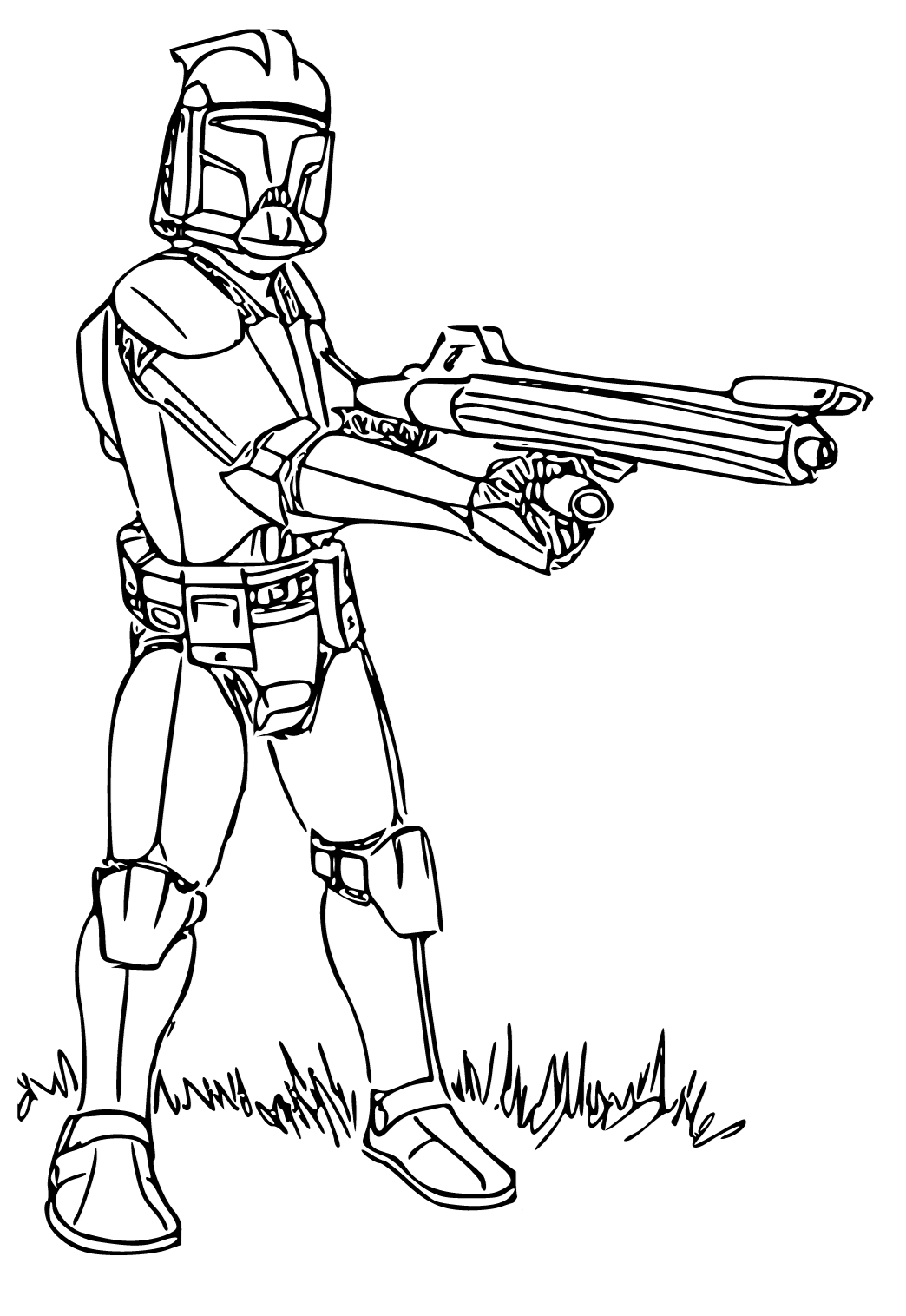 Free printable clone trooper soldier coloring page for adults and kids