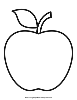 Simple apple outline coloring page â free printable pdf from