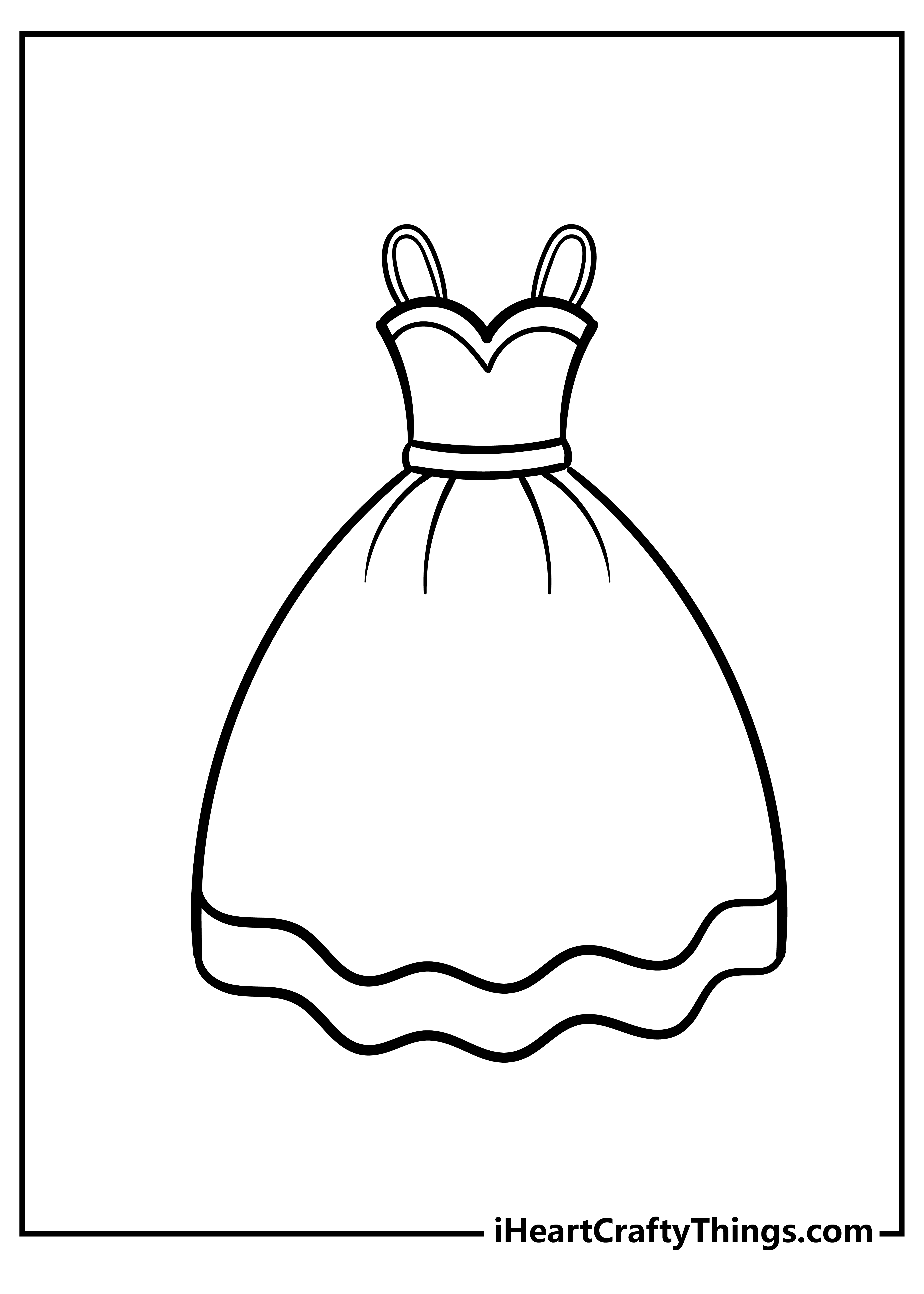 Dress coloring pages free printables