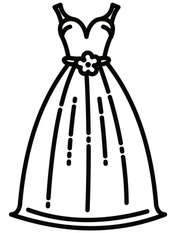 Wedding dress coloring page free printable coloring pages